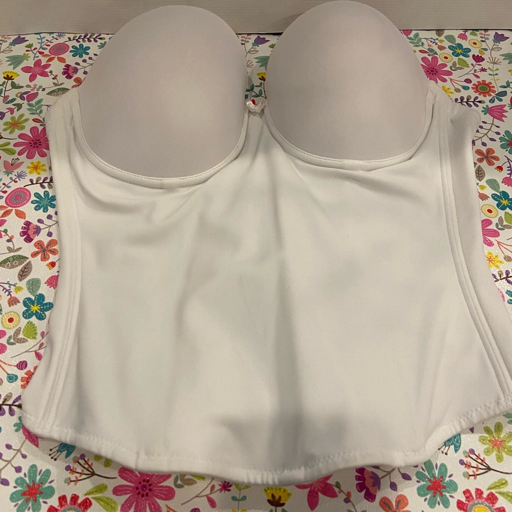 Women's White Strapless Bustier